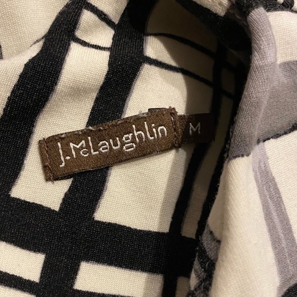 J. McLaughlin Dress NWT Sleeveless Bainbridge Cloth White Black Gray Size Medium - Picture 5 of 11